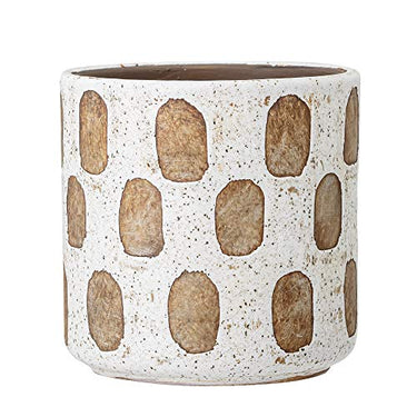 Bloomingville decorative flowerpot, white, terracotta, 12 cm on sale